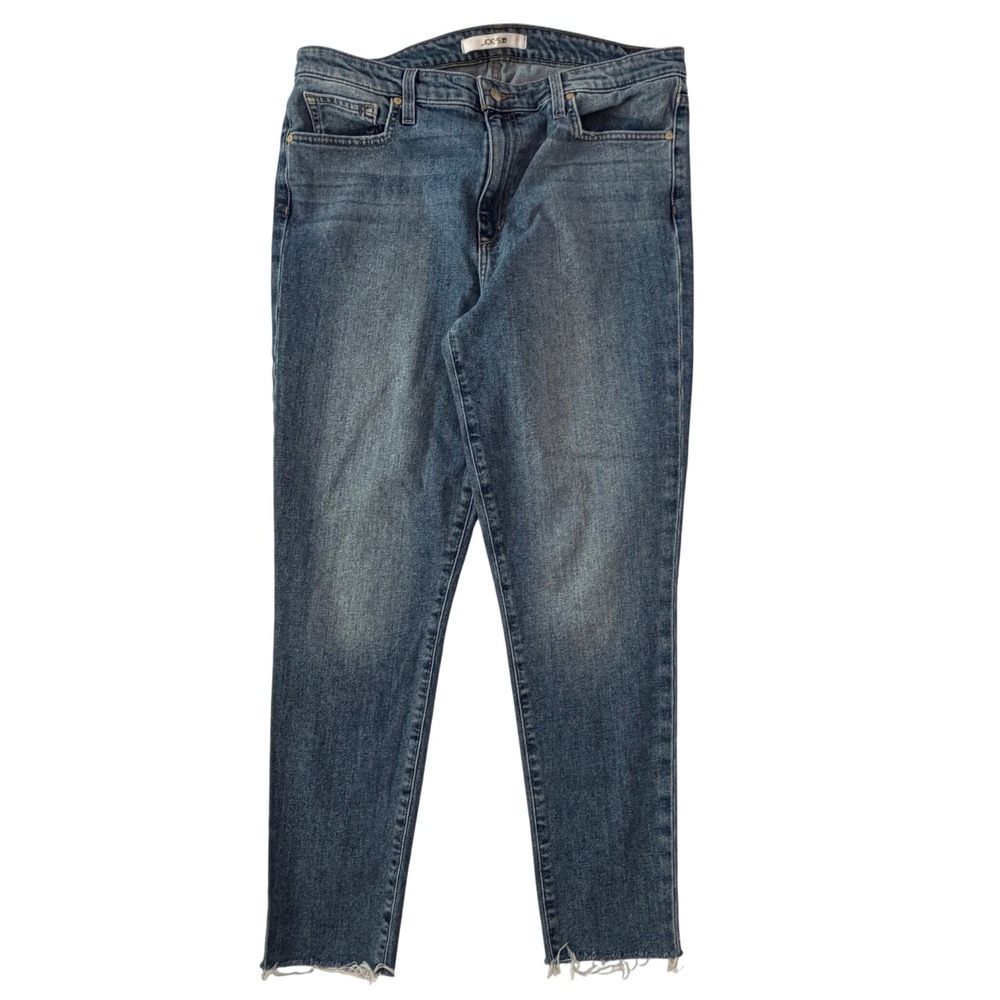 Joes Jeans Womens High Rise Skinny Ankle Raw Hem Medium Wash Denim Jeans Size 32